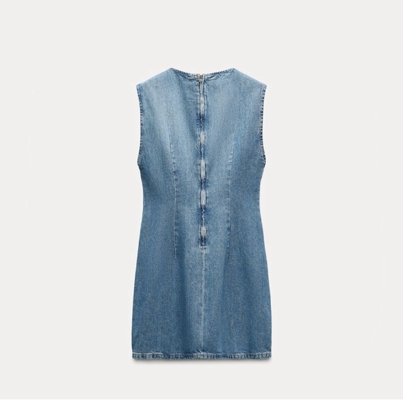 Zara Denim Mirror Dress NWT - Picture 3 of 5